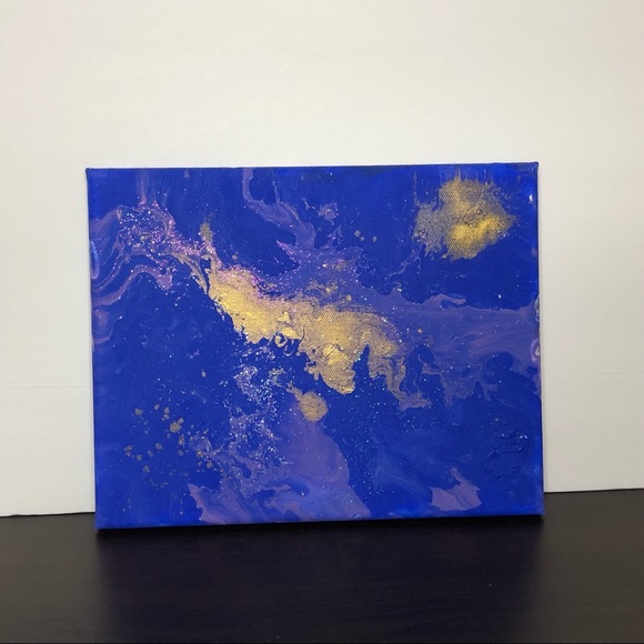 Gorgeous fluid art on vinyl record and canvas ✨ - Picture 6 of 8